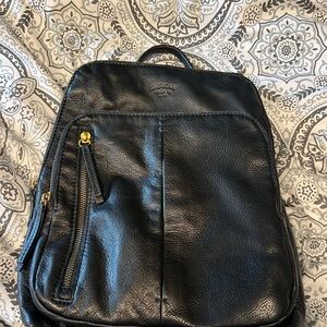 American Leather Co. Black Leather Backpack